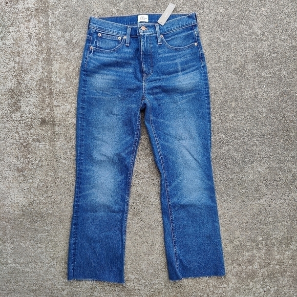 NWT J.Crew 9" Rise Billie Demi-Boot Crop Blue Jeans Size 29 Pants Style AQ790 - Picture 3 of 16